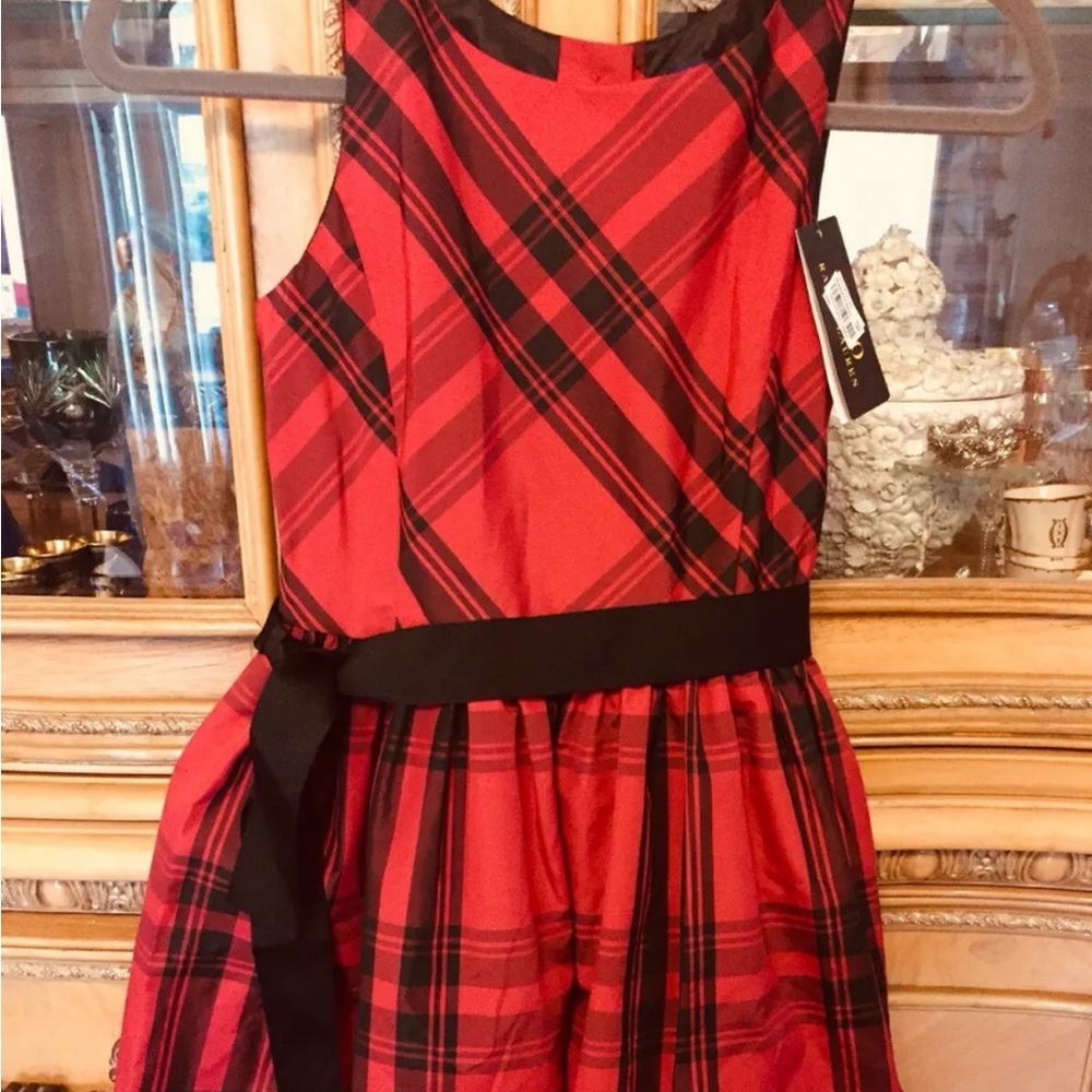 Girls Polo Ralph Lauren Size 10 NWT! ClassicBlack Red Holiday Dress! MSRP $75.00